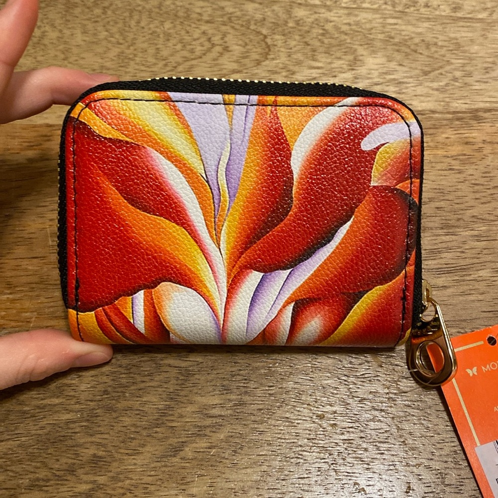 Monarque Red Canna Zipper Wallet